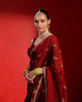 Chandrama Red Wine Heritage Saree