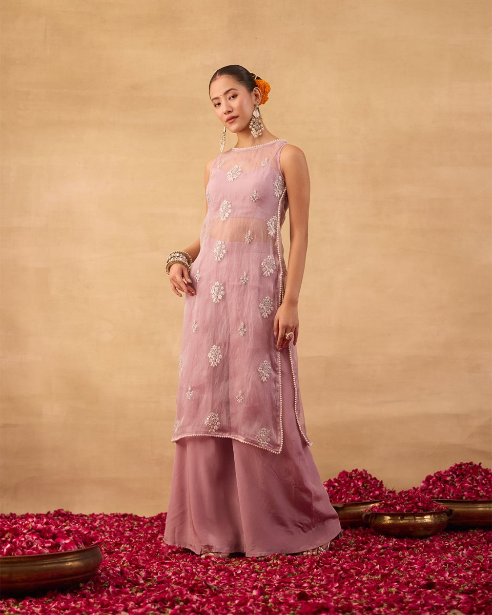 Lavendar Fusion Kurti Suit - AgapiKurti