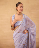Powder Blue Saree - AgapiSarees