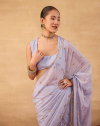 Powder Blue Saree - AgapiSarees