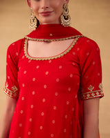 Bright Red Gharara Suit
