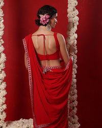 Saanjh Crimson Red Saree