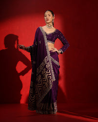 Maharani Deep Plum Saree
