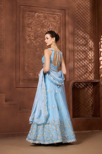 Asma Blue Lehenga Set