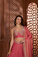 Zehra Coral Lehenga Set