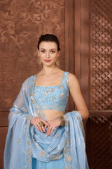 Asma Blue Lehenga Set