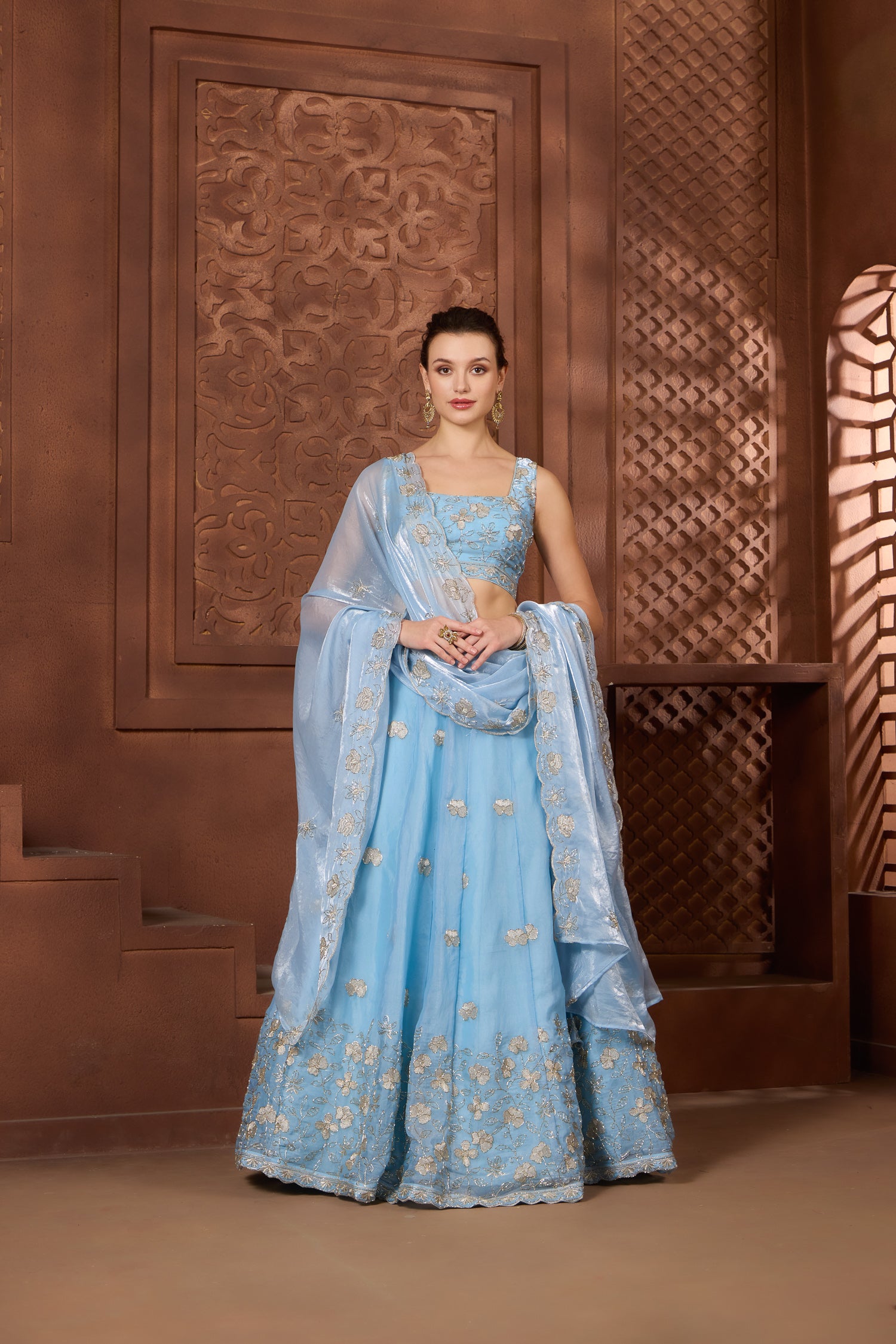 Asma Blue Lehenga Set