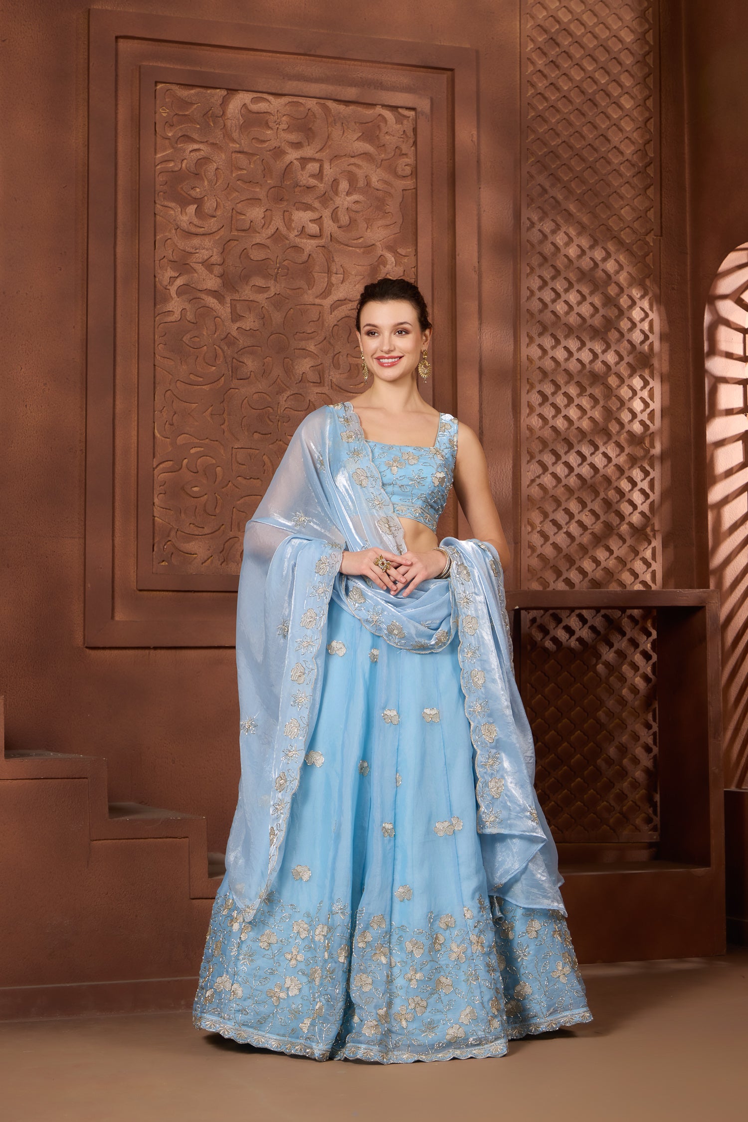 Asma Blue Lehenga Set