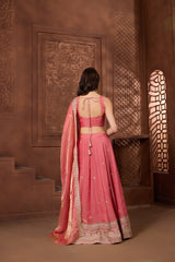 Zehra Coral Lehenga Set