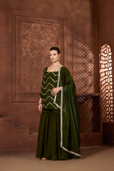 Zehra Emerald green Gharara Set
