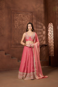 Zehra Coral Lehenga Set