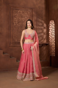 Zehra Coral Lehenga Set