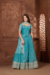 Ziya Teal Lehenga Set