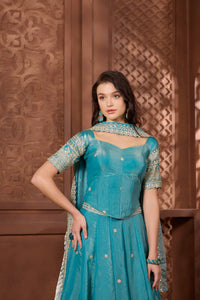 Ziya Teal Lehenga Set