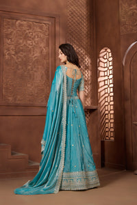 Ziya Teal Lehenga Set