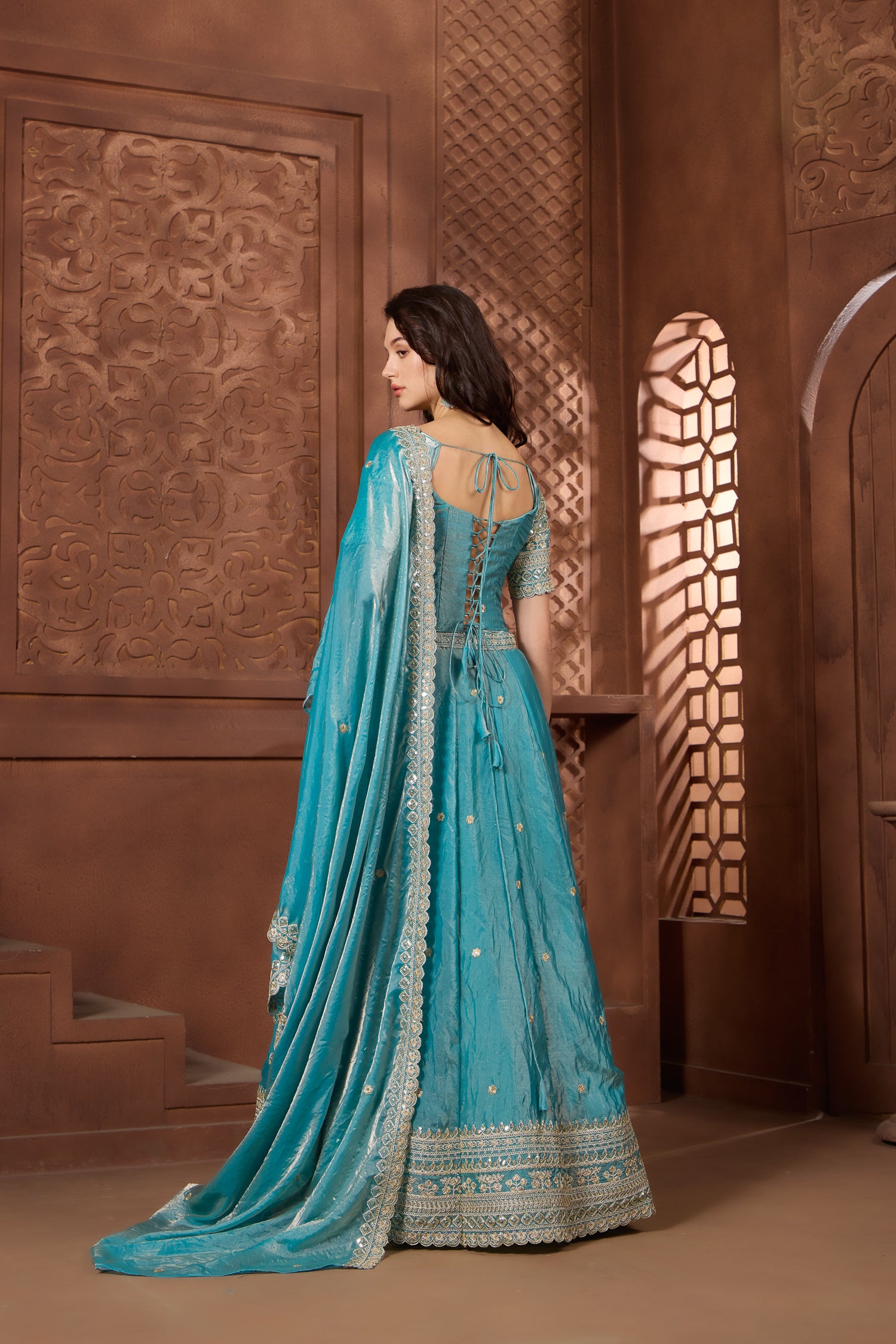 Ziya Teal Lehenga Set