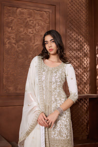 Noor Ivory Kurtha set