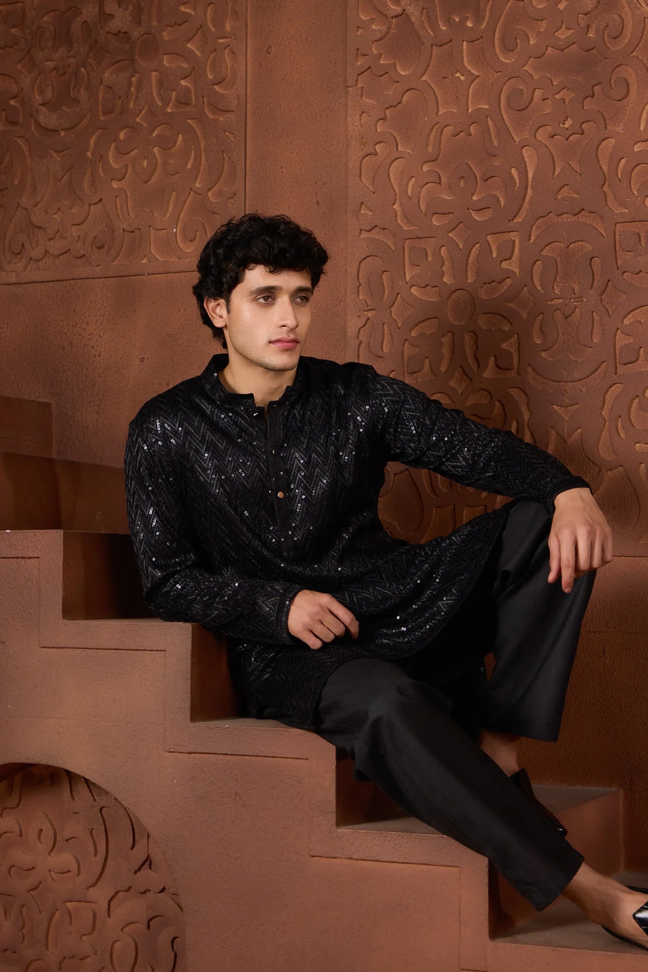 Elegant Zaid kurta set for men featuring traditional design and comfortable festive wear style