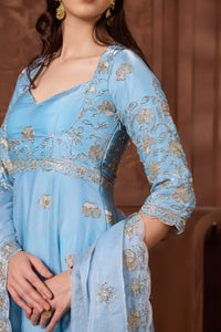 Aasma Blue Anarkali Set