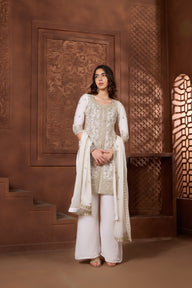 Noor Ivory Kurtha set