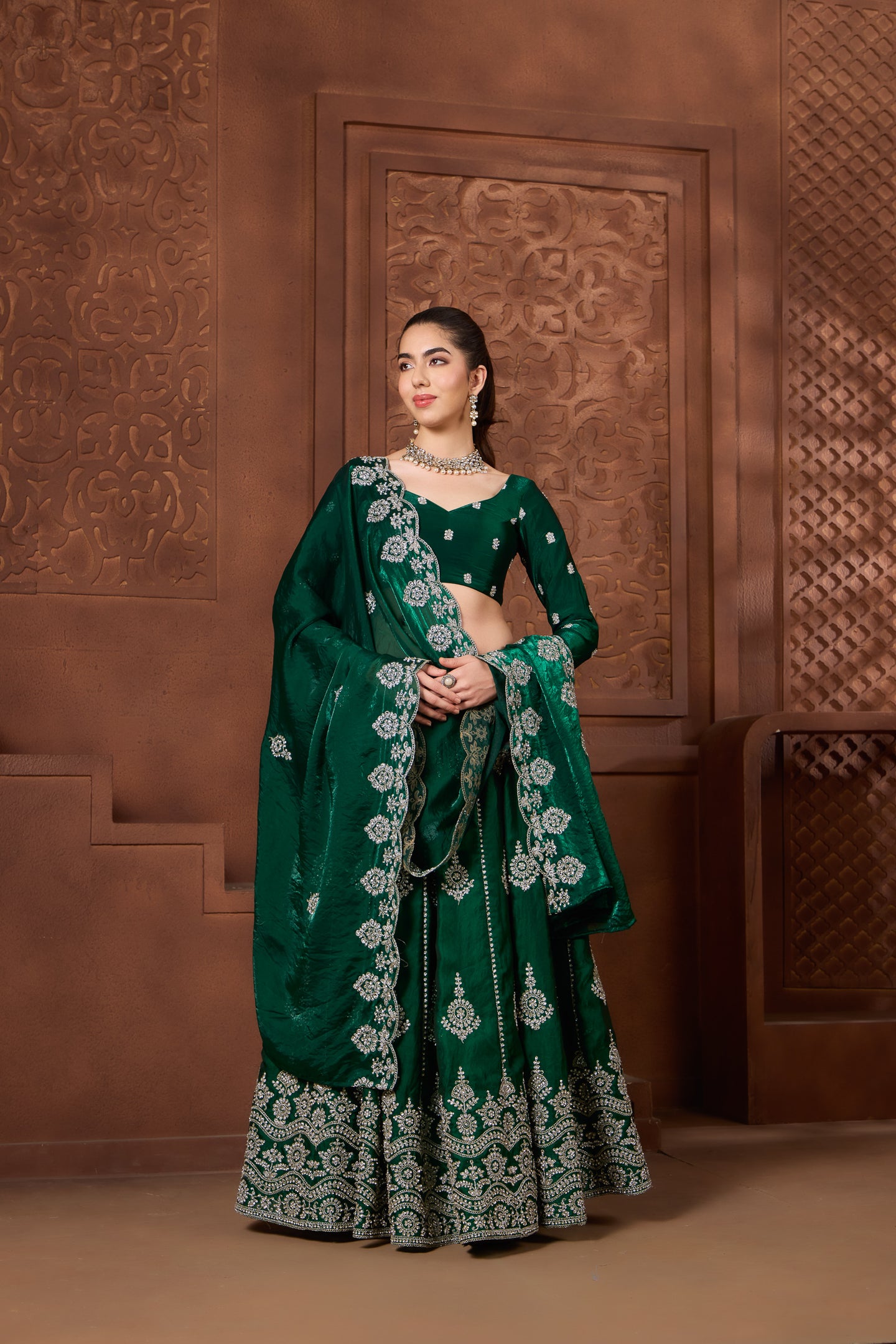 Inara Emerald Lehenga Set
