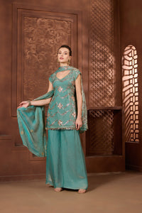 Sahar Seafoam Kurtha Set