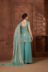 Sahar Seafoam Kurtha Set