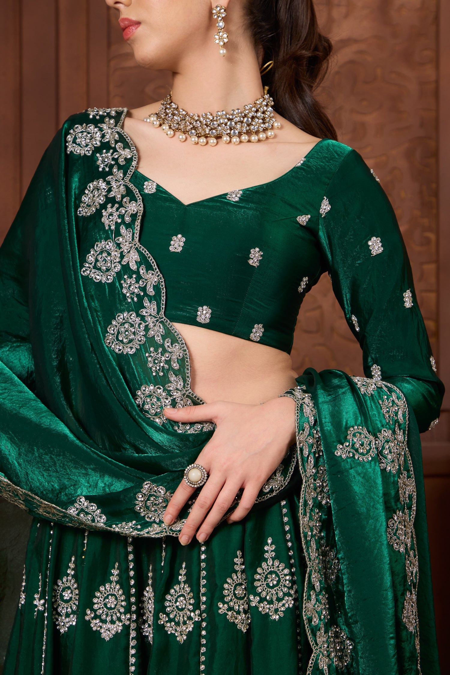 Inara Emerald Lehenga Set