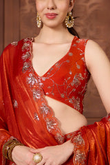 Ayla Burnt Orange Lehenga Set