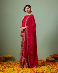 Gulnaar Red Gharara Suit - AgapiGharara Set