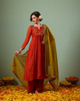 Kesar Orange Anarkali Suit - AgapiAnarkali