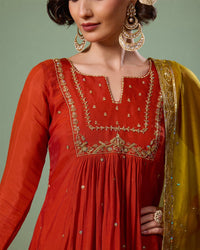 Kesar Orange Anarkali Suit - AgapiAnarkali