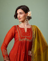 Kesar Orange Anarkali Suit - AgapiAnarkali