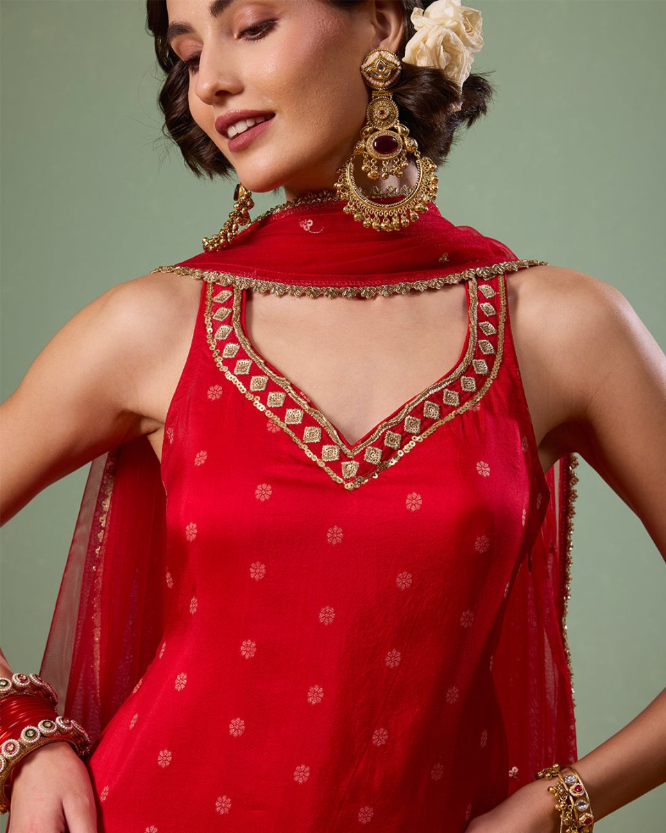 Reet Red Sharara Suit - AgapiSharara Set