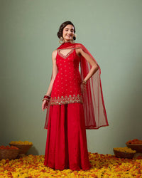 Reet Red Sharara Suit - AgapiSharara Set