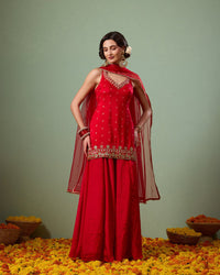 Reet Red Sharara Suit - AgapiSharara Set
