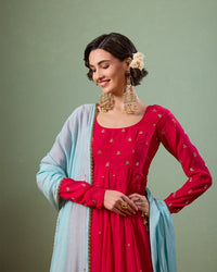 Roshini Pink Anarkali Suit - AgapiAnarkali