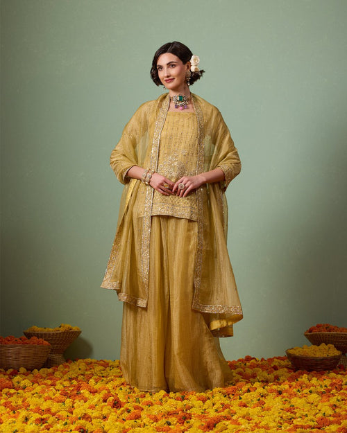 Suvarna Gold Sharara Suit - AgapiSharara Set