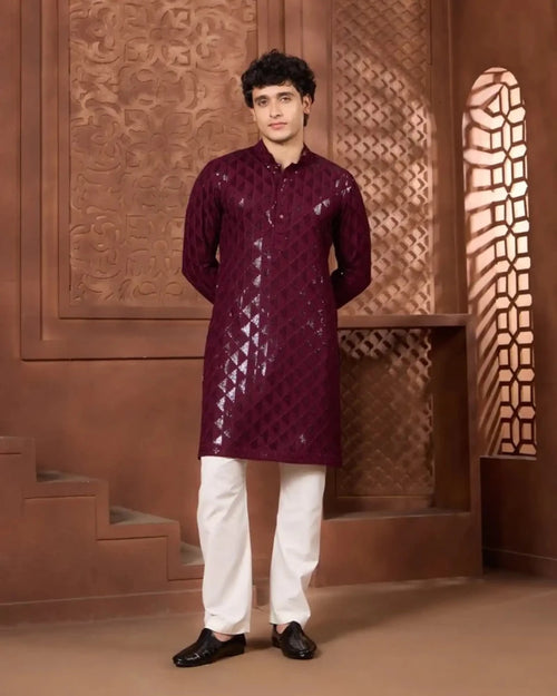 Aman Embroidered Festive Kurta Set for Men - AgapiMen's Kurthi