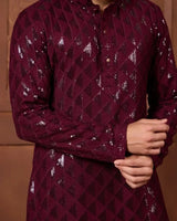 Aman Embroidered Festive Kurta Set for Men - AgapiMen's Kurthi