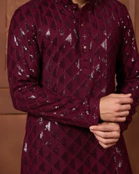 Aman Embroidered Festive Kurta Set for Men - AgapiMen's Kurthi