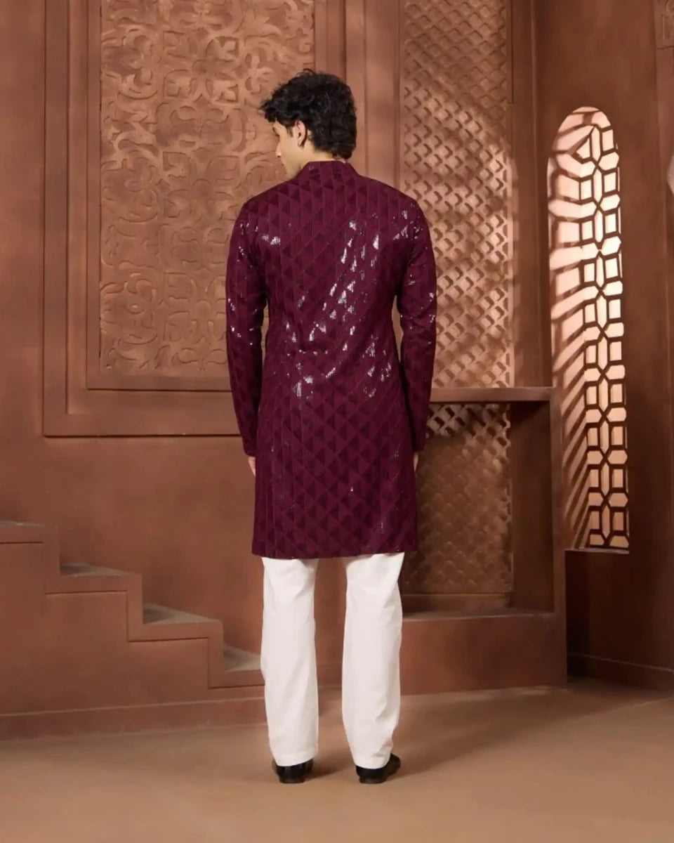 Aman Embroidered Festive Kurta Set for Men - AgapiMen's Kurthi