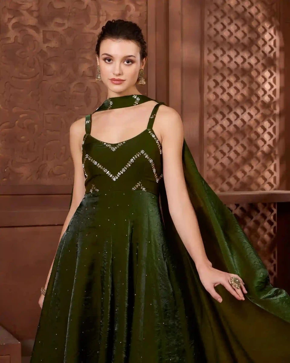 Ayat Emerald Anarkali Sharara Set - AgapiAnarkali