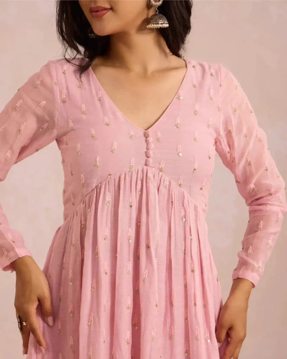 Basanta Baby Pink - AgapiCotton Kurthi