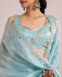 Blue Zari Lehenga for Wedding & Festive Occasion Wear - AgapiLehengas