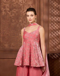 Blush Rose Sharara Set for Festive & Wedding Occasion Wear - AgapiSharara Set