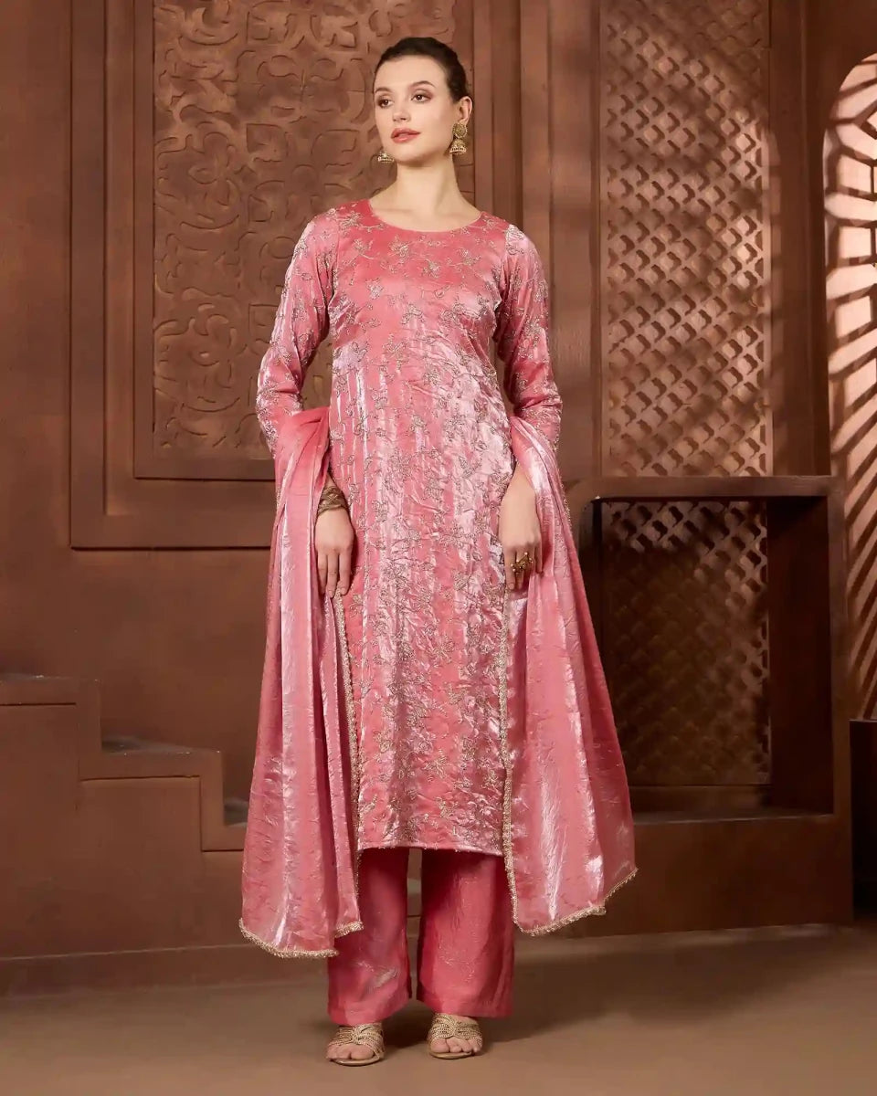 Blush Rose Kurti Set for Festive & Ethnic Occasion Wear - AgapiSharara Set