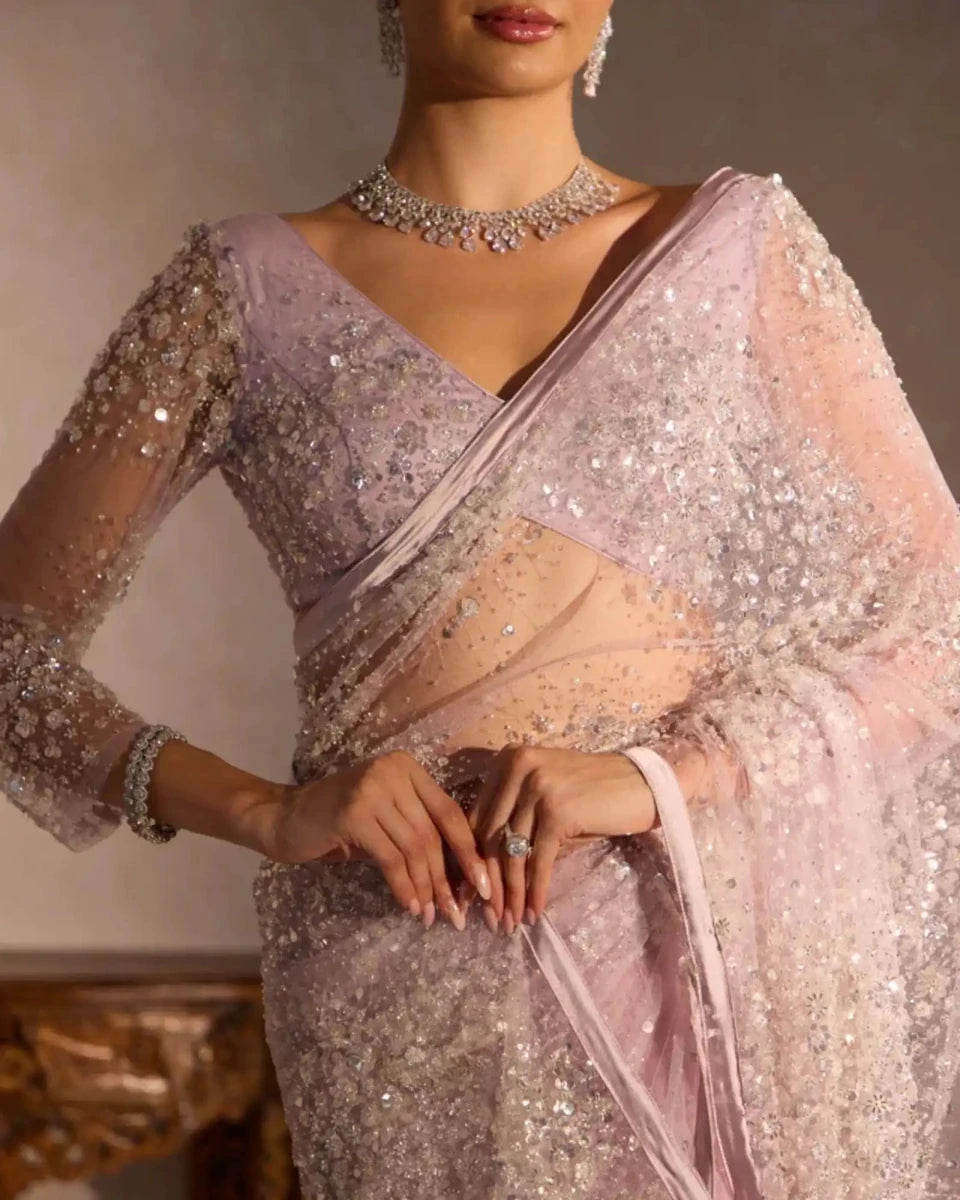 Chandrama Mirror Work Saree for Festive & Wedding Wear - AgapiSarees