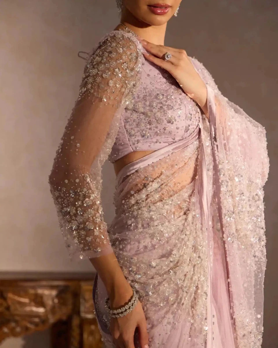 Chandrama Mirror Work Saree for Festive & Wedding Wear - AgapiSarees