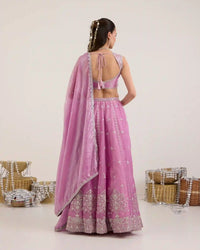 Women’s dusty lavender ethnic lehenga outfit for special occasions
